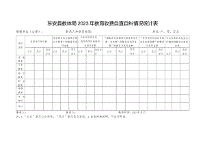 东安县教体局2023年教育收费自查自纠情况统计表.docx