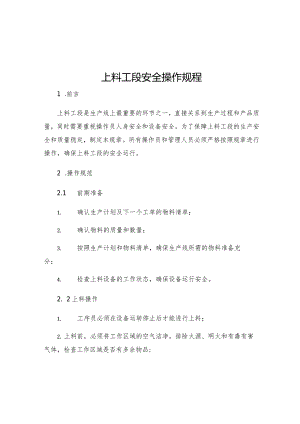 上料工段安全操作规程.docx