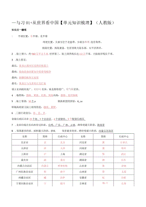 单元复习01从世界看中国（人教版）JY.docx