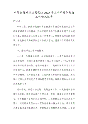 市综合行政执法局党组上半年意识形态工作情况报告.docx