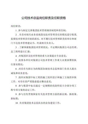 公司技术总监岗位职责及任职资格.docx