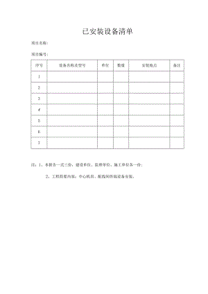 已安装设备清单.docx