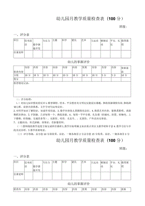 幼儿园月教学质量检查表.docx