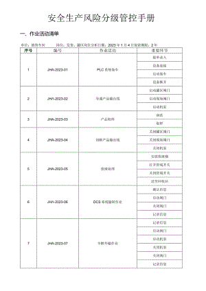 安全生产危险等级管理手册.docx