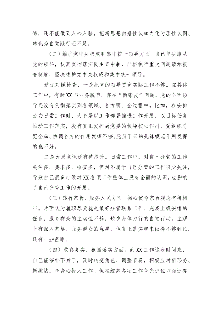 副县长、公安局长在县政府党组2023年度民主生活会上的发言提纲.docx_第2页