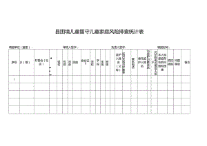 县困境儿童留守儿童家庭风险排查统计表.docx