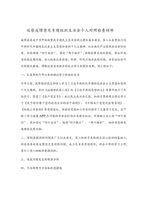 巡察反馈意见专题组织生活会个人对照检查材料.docx