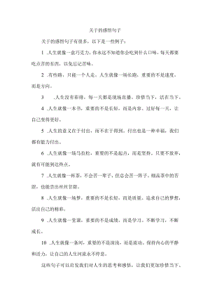 关于的感悟句子.docx