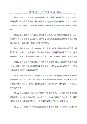 工作推进力度不够的整改措施.docx