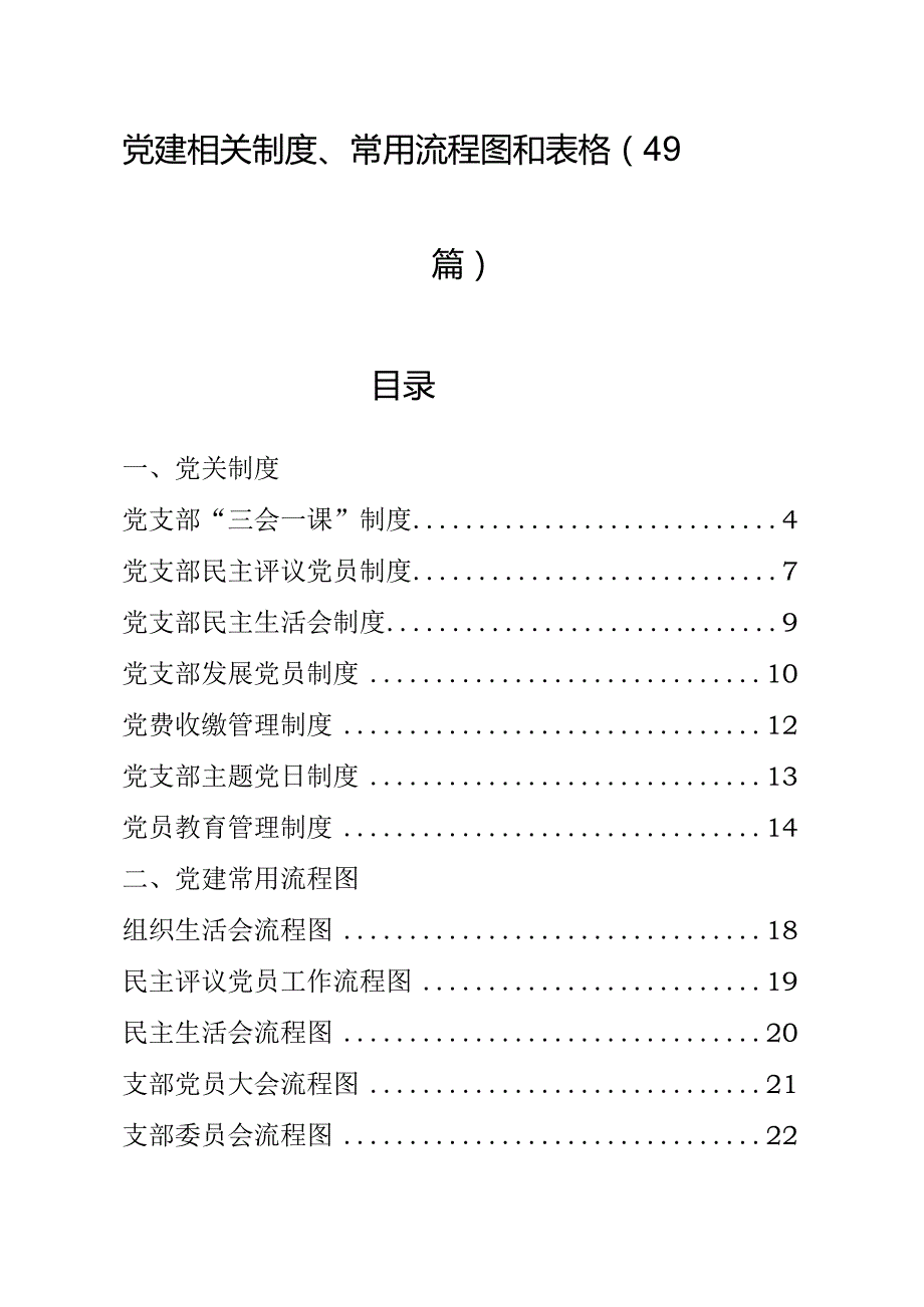 党建相关制度、常用流程图和表格（49篇）.docx_第1页