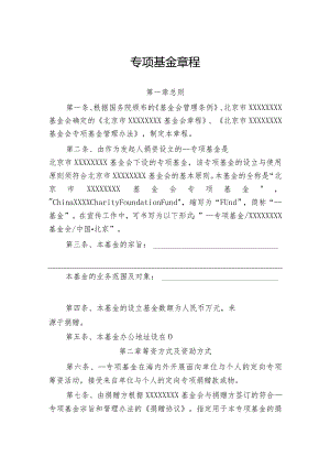 公益基金会专项基金章程.docx