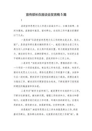 宣传部长在座谈会发言稿5篇.docx