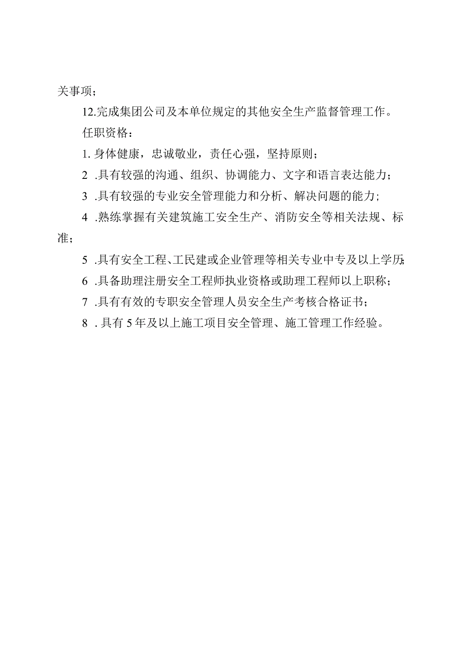 安施工项目安全总监岗位职责及任职资格.docx_第2页