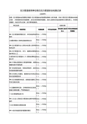 压力容器使用单位安全日管控、周排查、月调度检查记录.docx