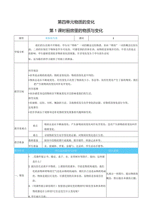 厨房里的物质与变化核心素养目标教案表格式新教科版科学六年级下册.docx