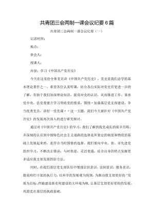 共青团三会两制一课会议纪要6篇.docx