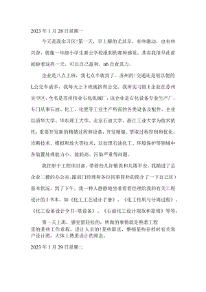 工艺工程师助理的化工实习记录.docx