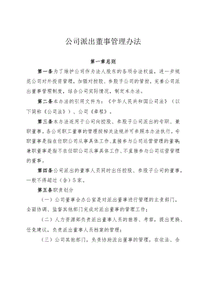 公司派出董事管理办法.docx