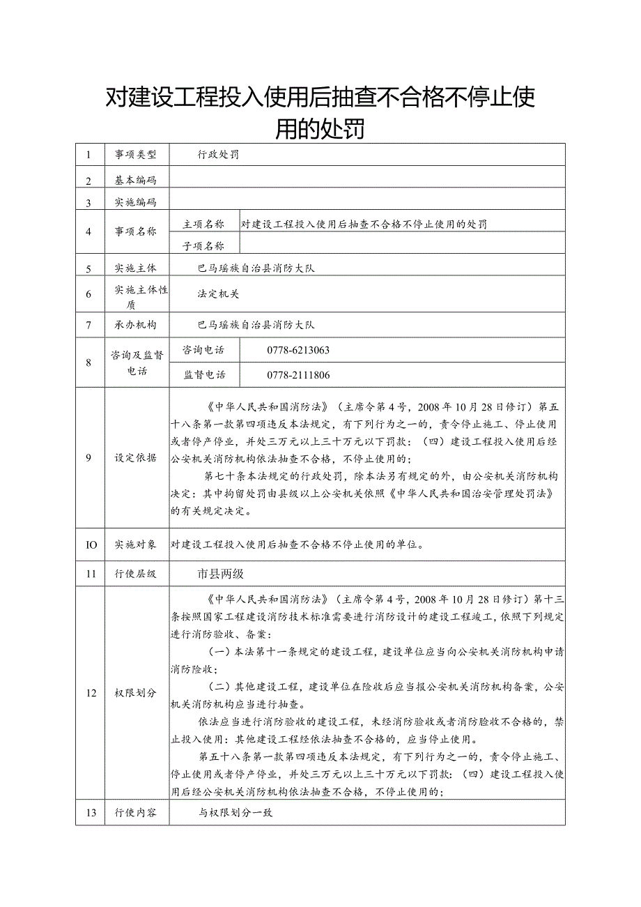 对建设工程投入使用后抽查不合格不停止使用的处罚.docx_第1页