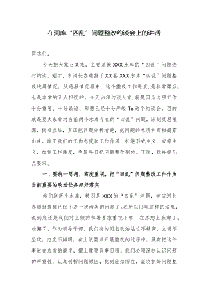 在河库“四乱”问题整改约谈会上的讲话.docx