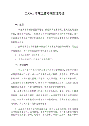 怀宁海螺公司考核标准—吨工资考核管理办法.docx