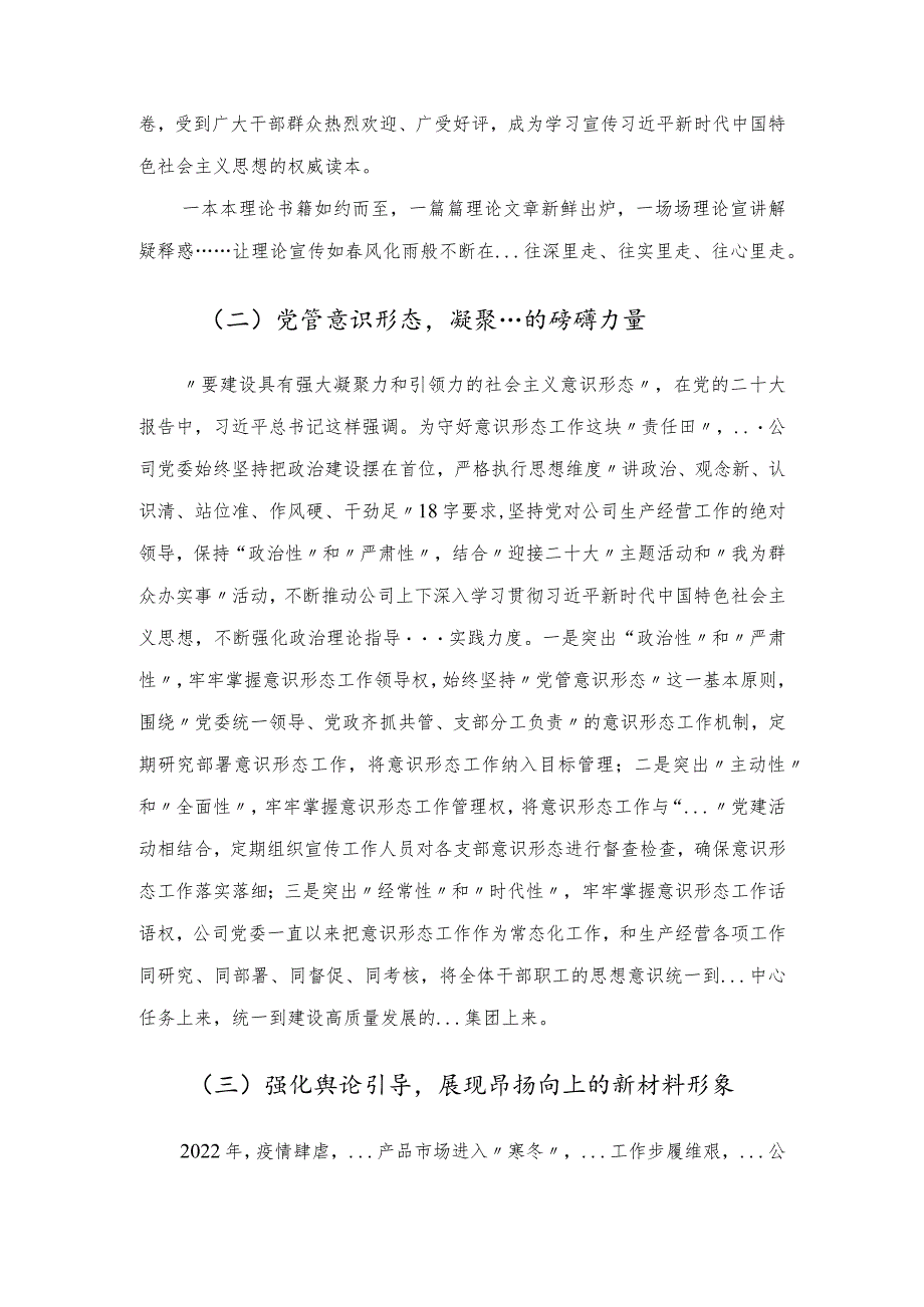 公司2022年宣传思想工作自评报告.docx_第3页