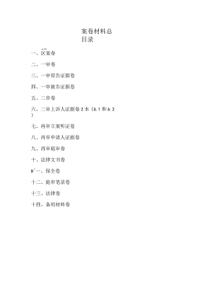 律师庭前准备工作实务--【通用类】2-2.1案卷材料总目录.docx