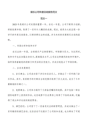 娱乐公司年度总结报告范文.docx