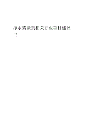 净水絮凝剂相关行业项目建议书.docx