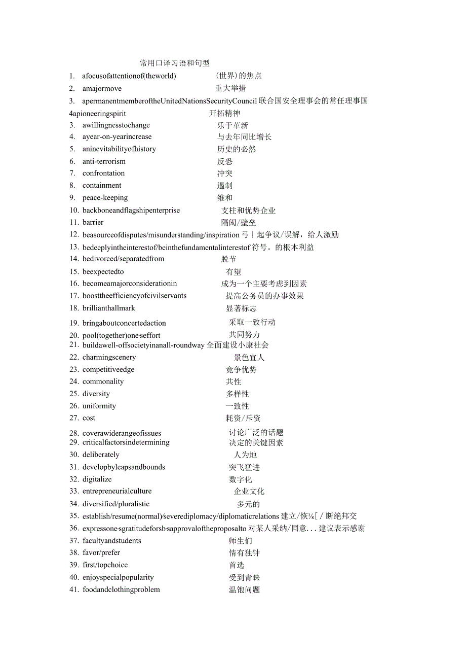 常用口译习语和句型.docx_第1页