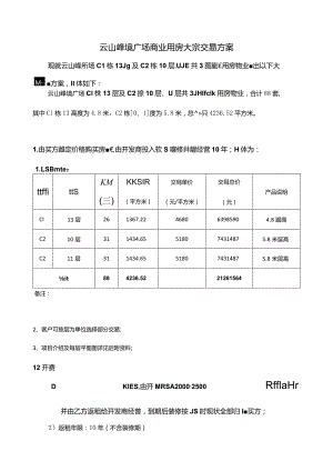 房地产-云山峰境广场公寓交易方案（共3层）.docx