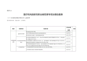 医疗机构放射性职业病危害专项治理自查表.docx