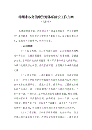 德州市政务信息资源体系建设工作方案.docx