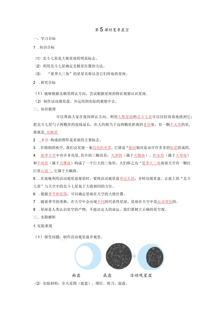 夏季星空知识点整理教科版科学六年级下册.docx_第1页