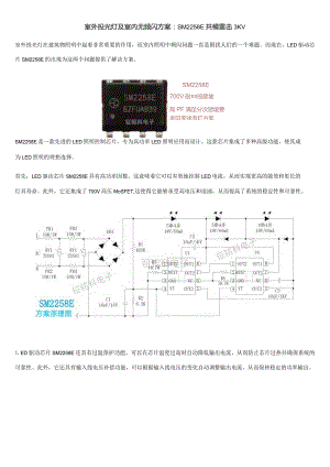 室外投光灯及室内无频闪方案：SM2258E共模雷击3KV.docx