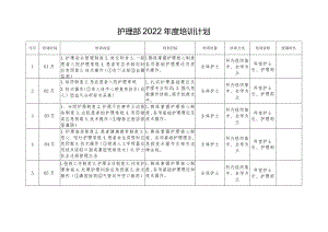 护理部2022年度培训计划.docx