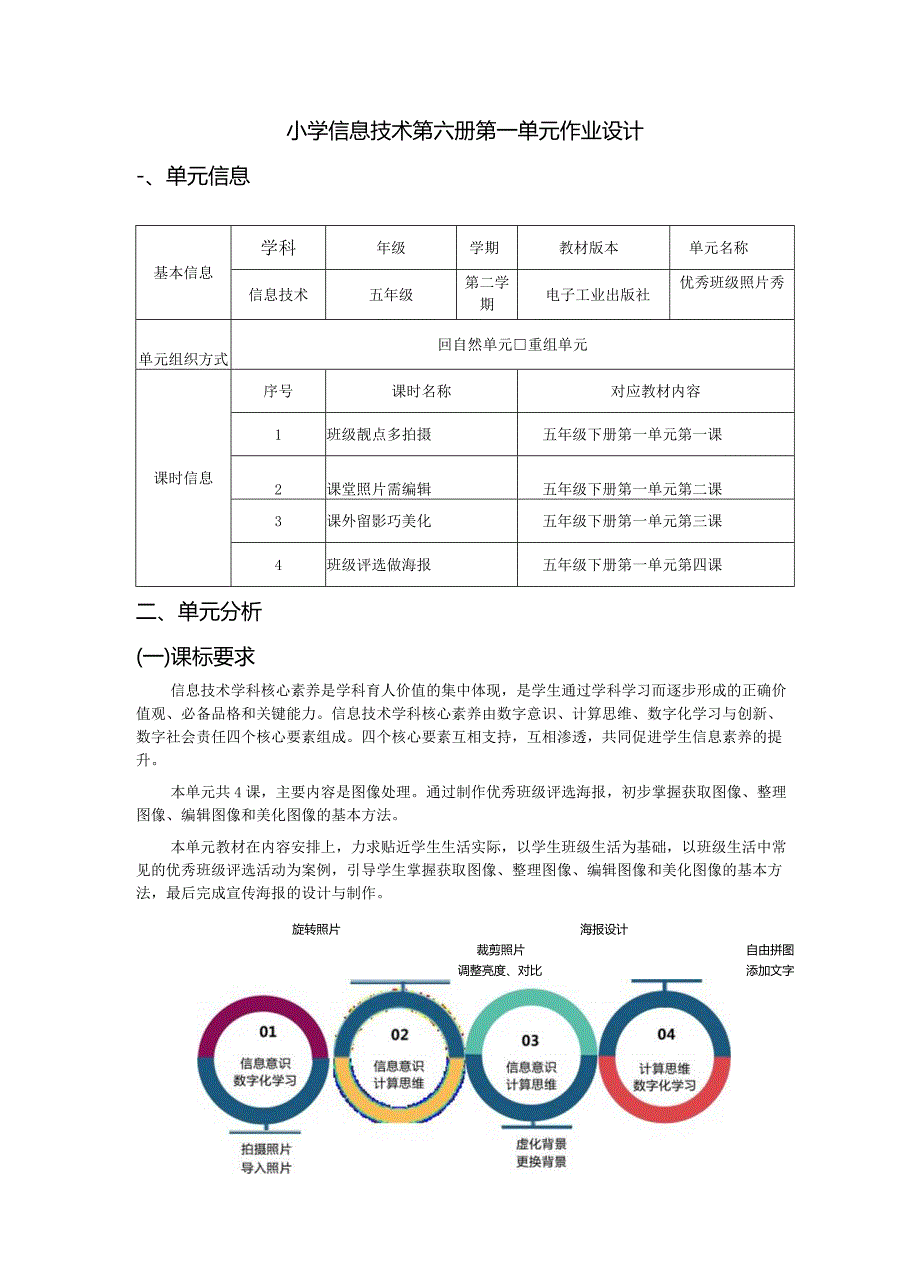 小学信息技术第六册第一单元作业设计（精品案例15页）.docx_第1页