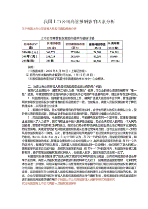 我国上市公司高管报酬影响因素分析.docx