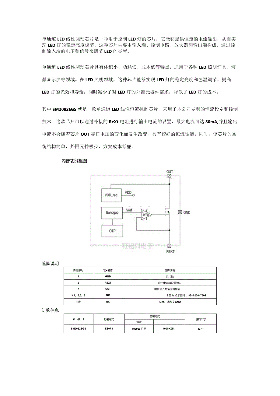 单通道led线性驱动芯片推荐：SM2082EGS.docx_第1页