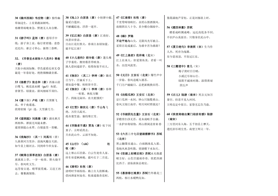 小升初：1-6年级优秀诗文背诵推荐篇目（共75篇）.docx_第2页