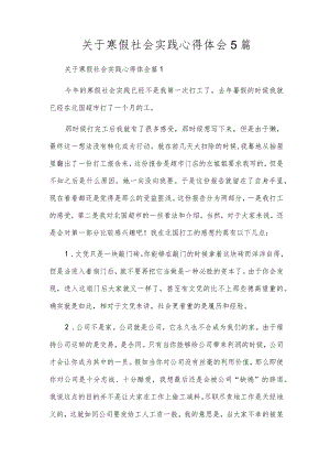 关于寒假社会实践心得体会5篇.docx