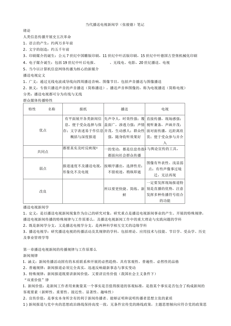 当代广播电视新闻学(张骏德)笔记.docx_第1页