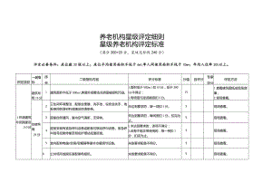 养老机构星级评定细则星级养老机构评定标准表.docx