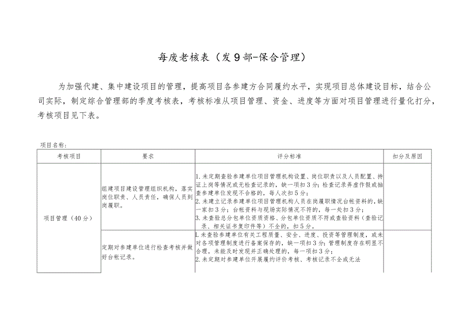 季度考核表-代建项目部.docx_第1页