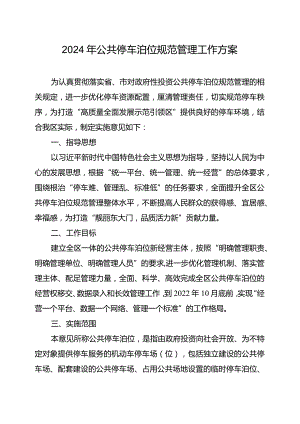 2024年公共停车泊位规范管理工作方案.docx