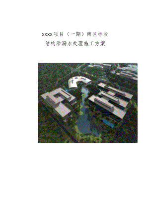 (10309-62)某房建项目结构渗漏水处理施工方案.docx