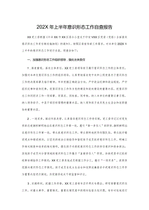 2022年上半年意识形态工作自查报告.docx