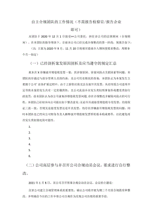 11.自主合规团队的工作情况报告书（也是自我保护的留痕材料）.docx