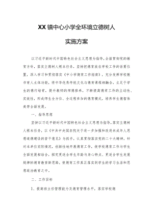 XX镇中心小学全环境立德树人实施方案.docx