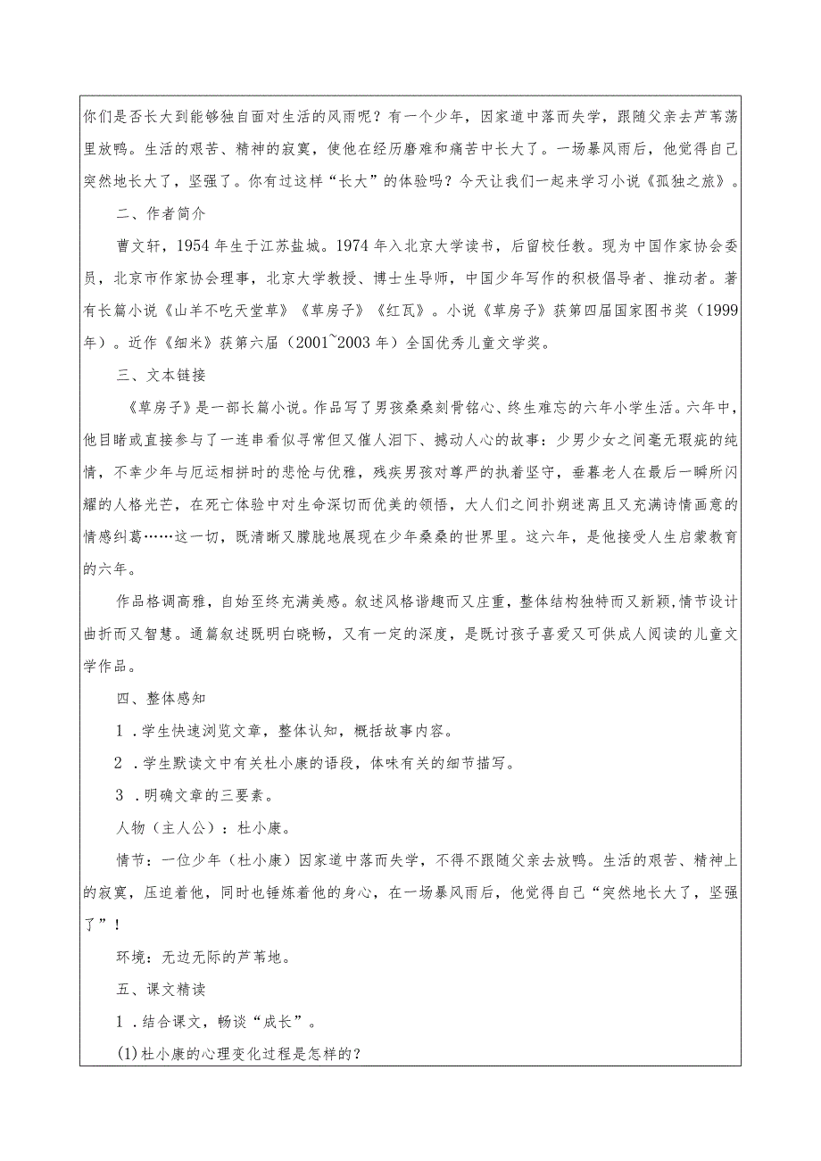 17、孤独之旅教学设计.docx_第2页